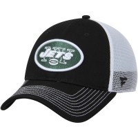 Men's New York Jets NFL Pro Line by Fanatics Branded Black/White Core Trucker II Adjustable Snapback Hat 2760007